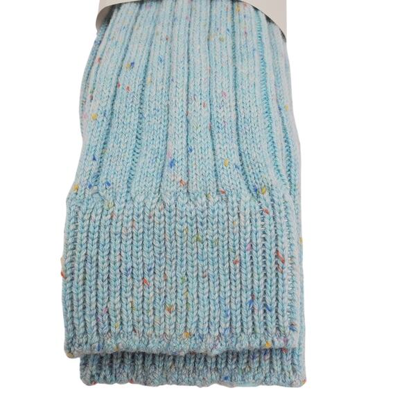 Soft Ribbed 82% Cashmere Ankle Socks Sz 9-11 Warm Cozy Garnet Hill Aqua Sprinkle - Picture 3 of 8